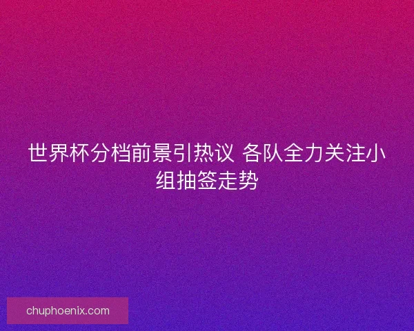 世界杯分档前景引热议 各队全力关注小组抽签走势