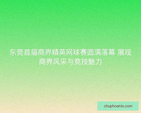 东莞首届商界精英网球赛圆满落幕 展现商界风采与竞技魅力 东莞首届商界精英网球赛圆满落幕 展现商界风采与竞技魅力