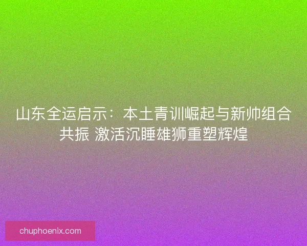 山东全运启示:本土青训崛起与新帅组合共振 激活沉睡雄狮重塑辉煌 山东全运启示:本土青训崛起与新帅组合共振 激活沉睡雄狮重塑辉煌